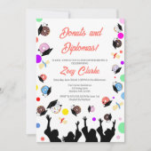 Invitation Donuts et diplômes avec diplômés (Devant)