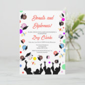 Invitation Donuts et diplômes avec diplômés (Debout devant)