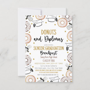 Invitation Donuts et Diplômes Célébration des diplômes