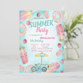 Invitation Donuts, Macarons, Glace Bike Anniversaire (Debout devant)