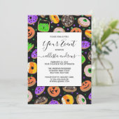 Invitation Donuts paillets confettis mignons cool Halloween (Debout devant)