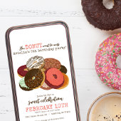 Invitation Donuts roses fête d'anniversaire