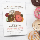 Invitation Donuts roses fête d'anniversaire