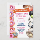 Invitation Donuts Sports Balls Siblings Joint Anniversaire (Devant)