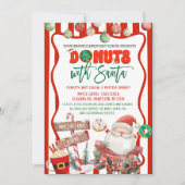 Invitation Donuts verts et rouges avec le Père Noël (Devant)