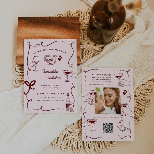 Invitation Doodart rétro lunaire | MARIAGE