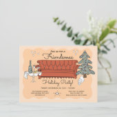 Invitation Doodé Croquis Amis Fête de vacances (Debout devant)