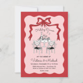 Invitation Doodé Croquis Dîner Vacances Bow (Devant)