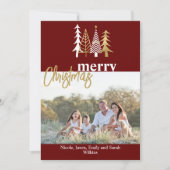 Invitation Doodle Art Trees Noël Photo Grey (Devant)