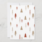 Invitation Doodle Art Trees Noël Photo Grey (Dos)
