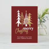 Invitation Doodle Art Trees Red Company Christmas (Debout devant)
