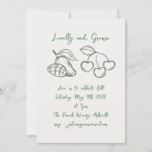 Invitation doodle Baby shower du marché agricole local (Devant)