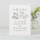 Invitation doodle Baby shower du marché agricole local (Debout devant)