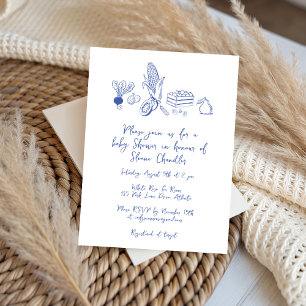 Invitation doodle Baby shower du marché agricole local
