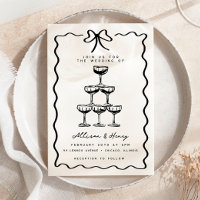 Doodle Champagne Tower Mariage Whimsical Bow