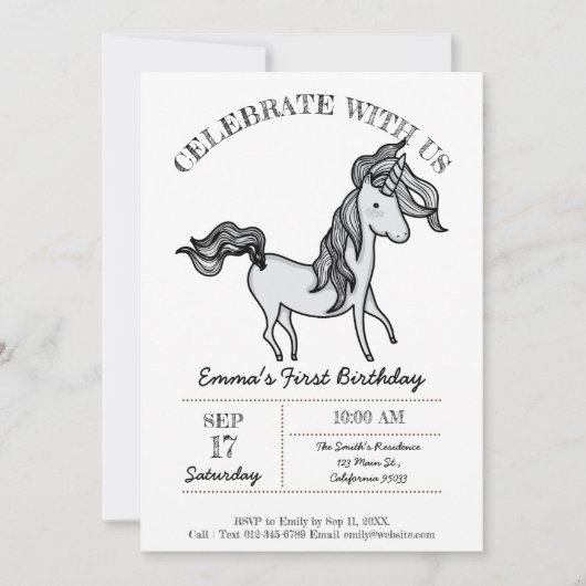 Invitation Doodle d'Anniversaire (Devant)