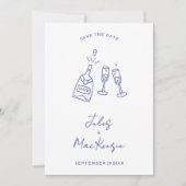 Invitation Doodle de célébration moderne pour mariage Save th (Devant)
