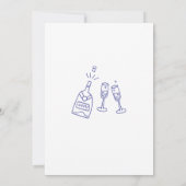 Invitation Doodle de célébration moderne pour mariage Save th (Dos)
