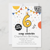 Invitation Doodle de chandelle sixième anniversair (Devant)