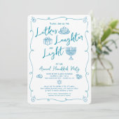 Invitation Doodle de joie de Latke de Hanukkah Lumière Fantai (Debout devant)