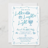Invitation Doodle de joie de Latke de Hanukkah Lumière Fantai (Devant)