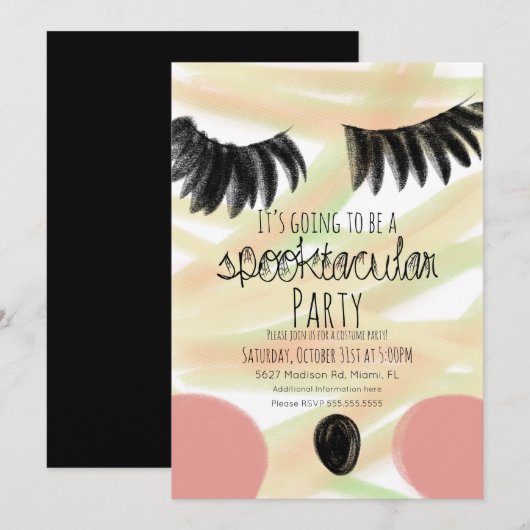 Invitation Doodle de la fête du costume de maman d'Halloween (Devant / Derrière)