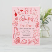 Invitation Doodle de Noël, Dîner de Noël (Debout devant)