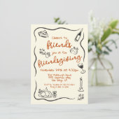Invitation Doodle de Thanksgiving Friendsgiving (Debout devant)