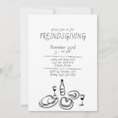 Invitation Doodle d'illustration pour Friendsgivin (Devant)