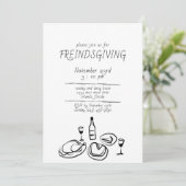 Invitation Doodle d'illustration pour Friendsgivin (Debout devant)