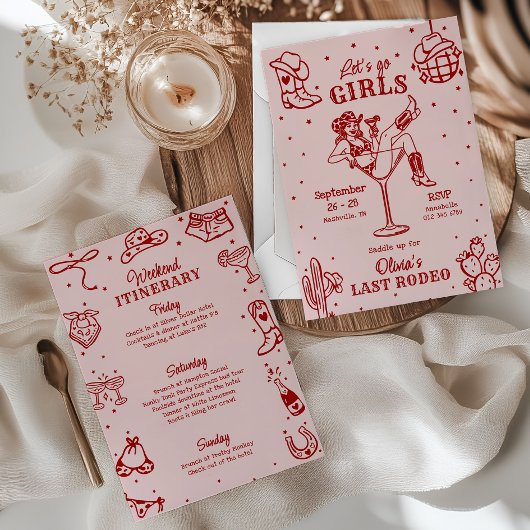 Invitation Doodle d'itinéraire pour l'enterrement de vie de j