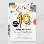 Invitation Doodle Dixième Anniversaire (Devant / Derrière)