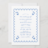 Invitation Doodle d'onde funky illustré Mariage écrit à la ma (Devant)