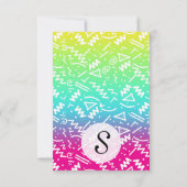 Invitation Doodle esquissé par le Neon Rainbow des années 80 (Dos)