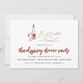 Invitation Doodle Fantaisiste | Dîner de Thanksgiving (Devant)