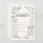 Invitation Doodle Farm Market Bridal Shower (Devant)