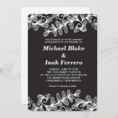 Invitation doodle feuille (Devant / Derrière)