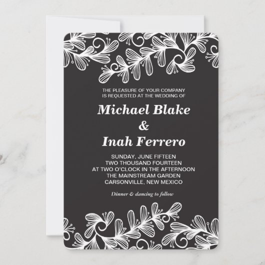 Invitation doodle feuille (Devant)