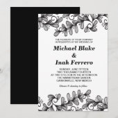 Invitation doodle feuille (Devant / Derrière)