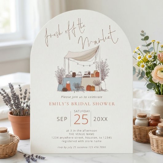 Invitation Doodle Fraîche du Marché Sage Fête de Mariage