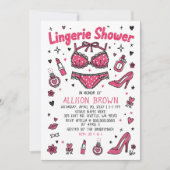 Invitation Doodle Hand Drawn Lingerie Shower Bachelorette  (Devant)
