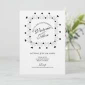 Invitation Doodle Hearts Frame Script Wedding (Debout devant)