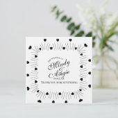 Invitation Doodle Hearts Frame Script Wedding (Debout devant)