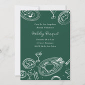 Invitation Doodle Illustrated Banquet Holiday Dinner Party (Devant)