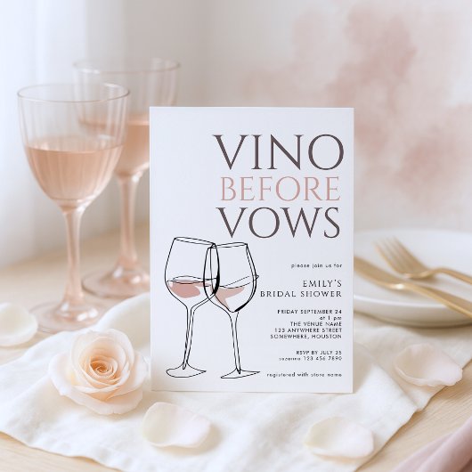 Invitation Doodle Illustration Vino Before Vows Bridal Shower