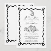 Invitation Doodle lunaire | Fête des mariées de chute dans l' (Devant / Derrière)