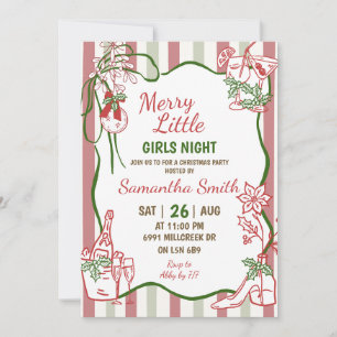 Invitation Doodle Manuscrit Bonne Nuit Les Petites Filles