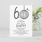 Invitation Doodle minimal 60e Disco Ball Anniversaire (Debout devant)