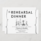 Invitation Doodle moderne | Cuisine italienne | Dîner de répé (Devant / Derrière)