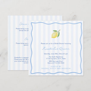 Invitation Doodle Moderne Et Rayures Fête De Mariage Au Citro